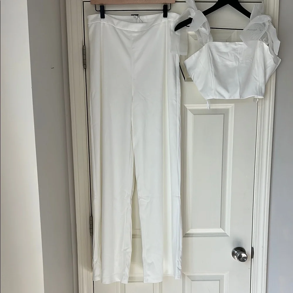 NWT Lulu's Elegant White Two-Piece Set - Picture 5 of 8